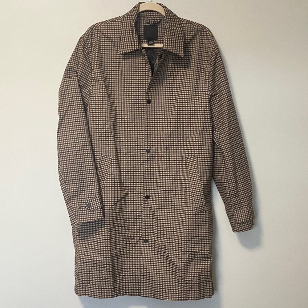 H&M Men's Checkered Gingham Rain Coat